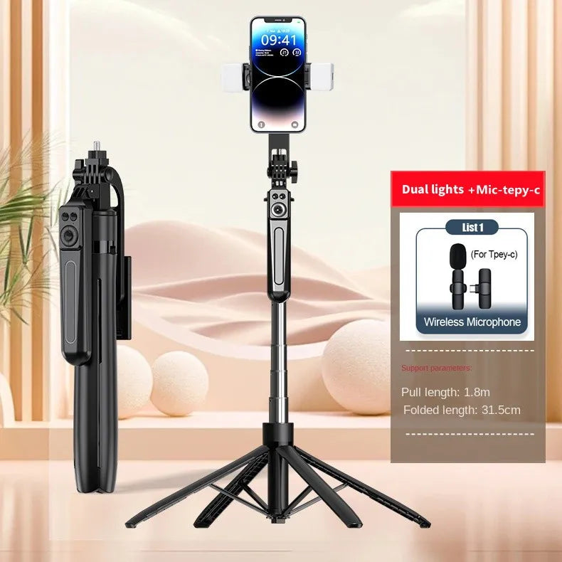 1.8m New Tripod for Smartphone Camera Tripods Stand with Bluetooth shutter Wireless Selfie Stick brackets with Phone Holder
