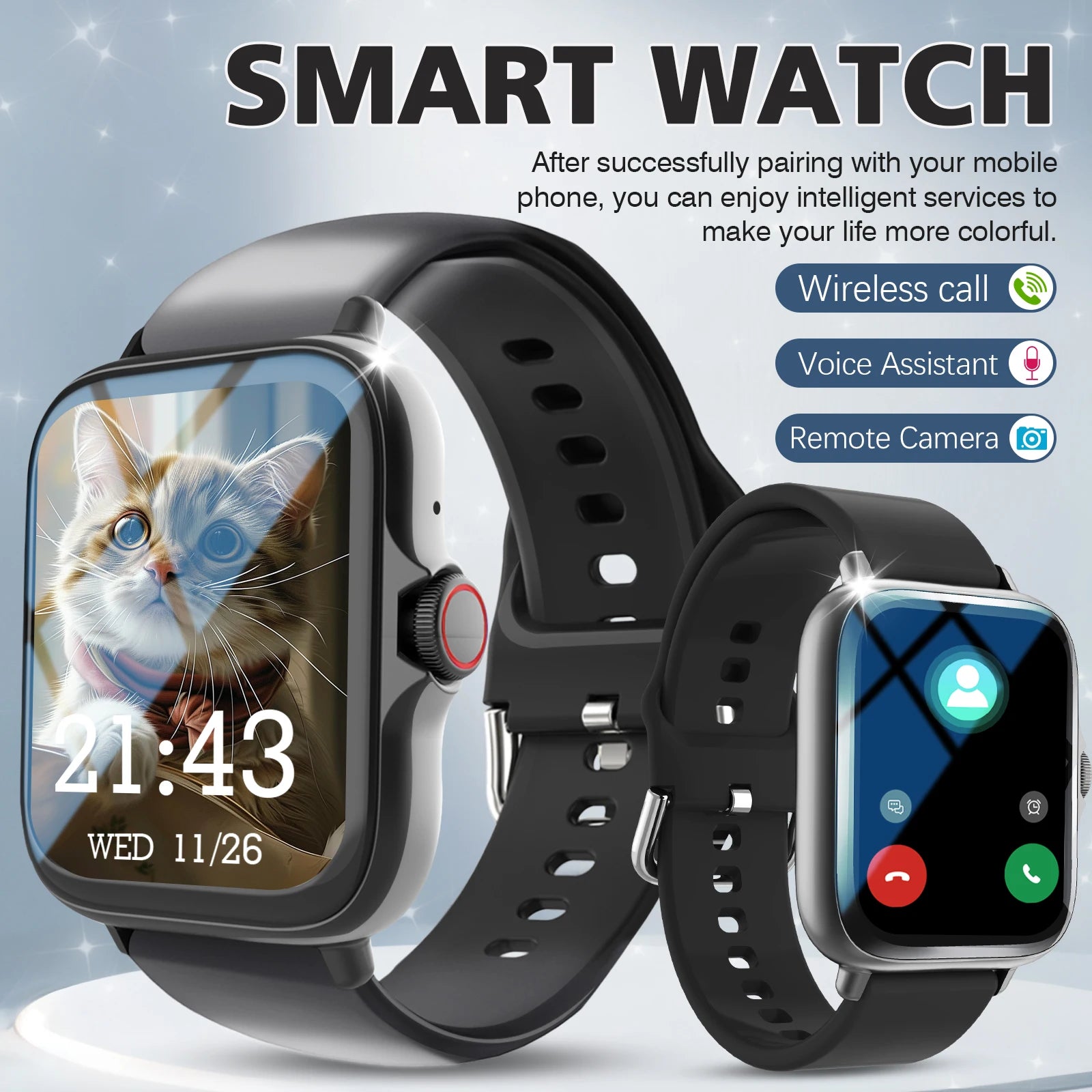 Smartwatch, Wireless Calling/dialing, Multi-sport Mode, Incoming Call Alert & Rejection, Short Message Alert, Message Alert View