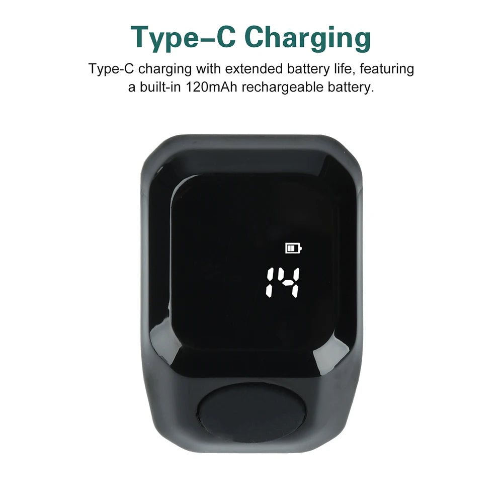 Smart App Ring Counter, Portable OLED Digital Display Bluetooth Counter, 0–9999 Wearable Counter, Type-C Port