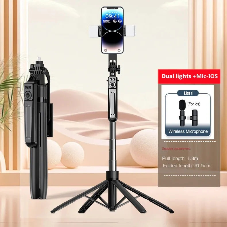 1.8m New Tripod for Smartphone Camera Tripods Stand with Bluetooth shutter Wireless Selfie Stick brackets with Phone Holder