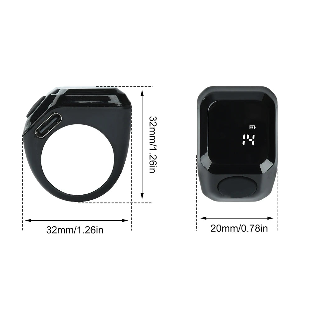 Smart App Ring Counter, Portable OLED Digital Display Bluetooth Counter, 0–9999 Wearable Counter, Type-C Port