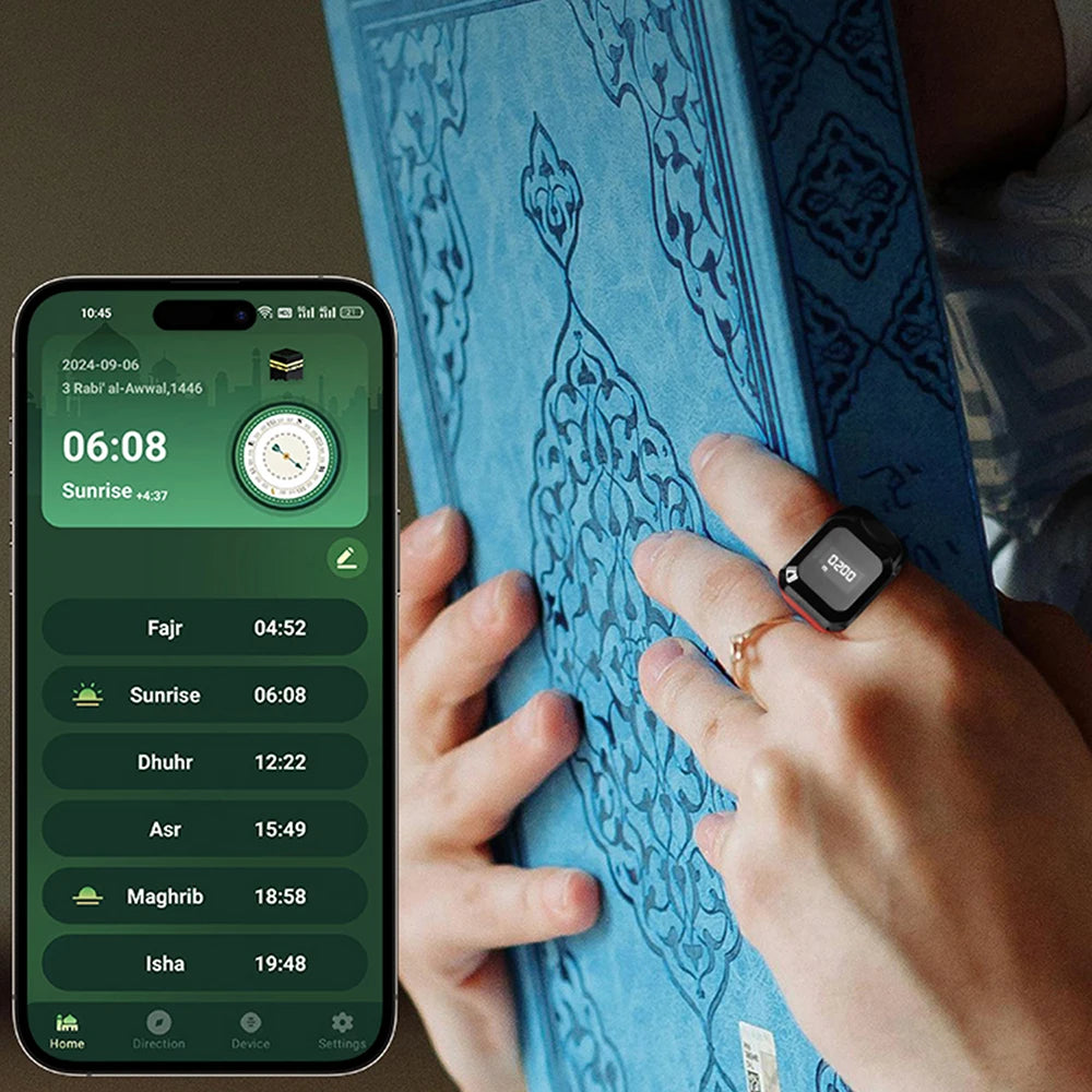 Smart APP Ring Counter Portable Digital Display Counter Bluetooth Counting Ring Time Reminder Wearable Tasbih Zikr Ring Misbah
