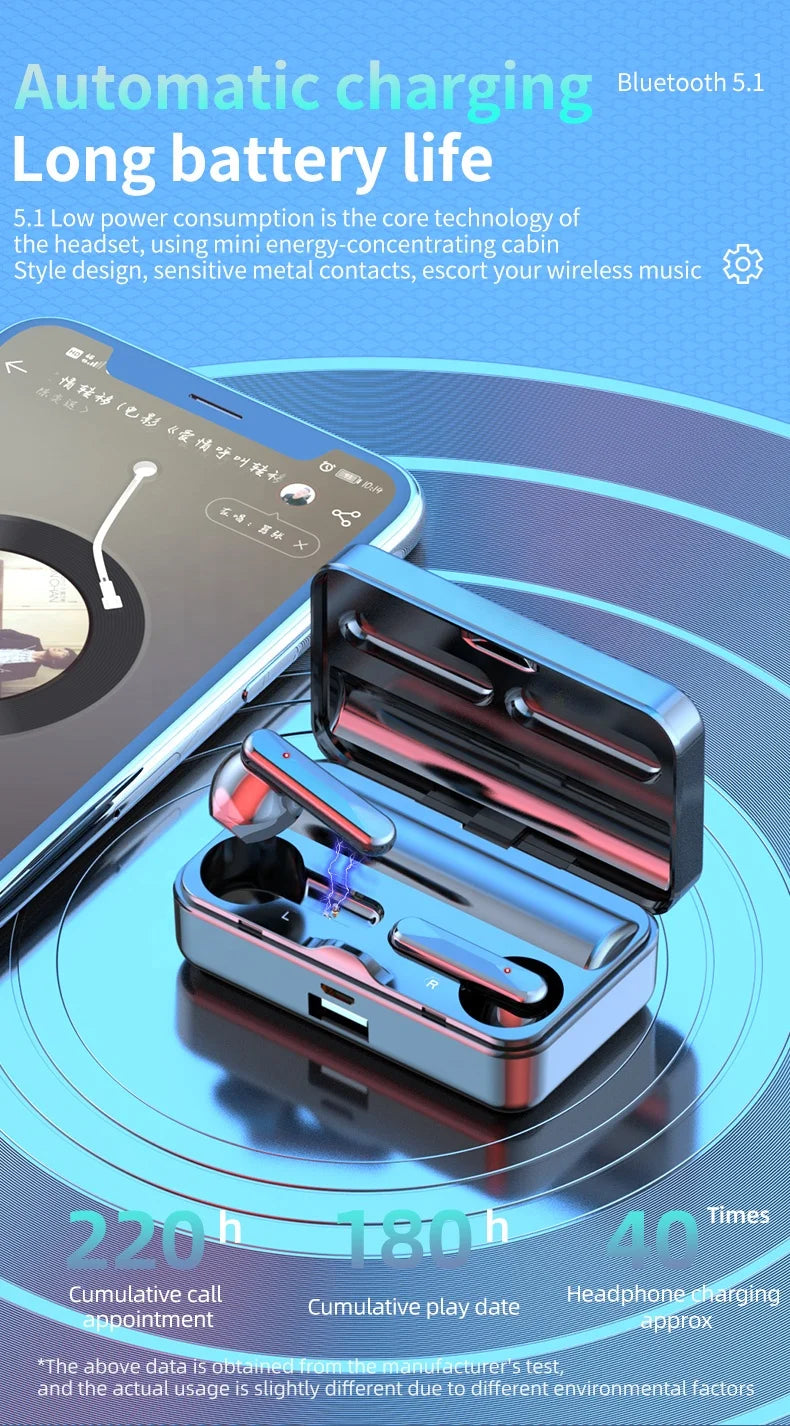 Ipx4 Sleek Mirror S20 TWS Mirror Earphone Earbud Stereo Sports Waterproof Wireless Headphones Power Bank Charging Box Headset