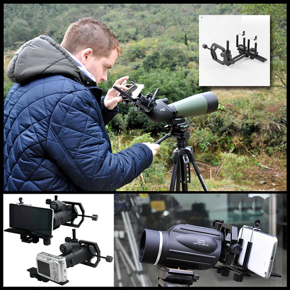 Telescope Photography Stand for Mobile Phone, Clip to Connect Digital Camera, Camping Equipment, Travel Exploration Accessories