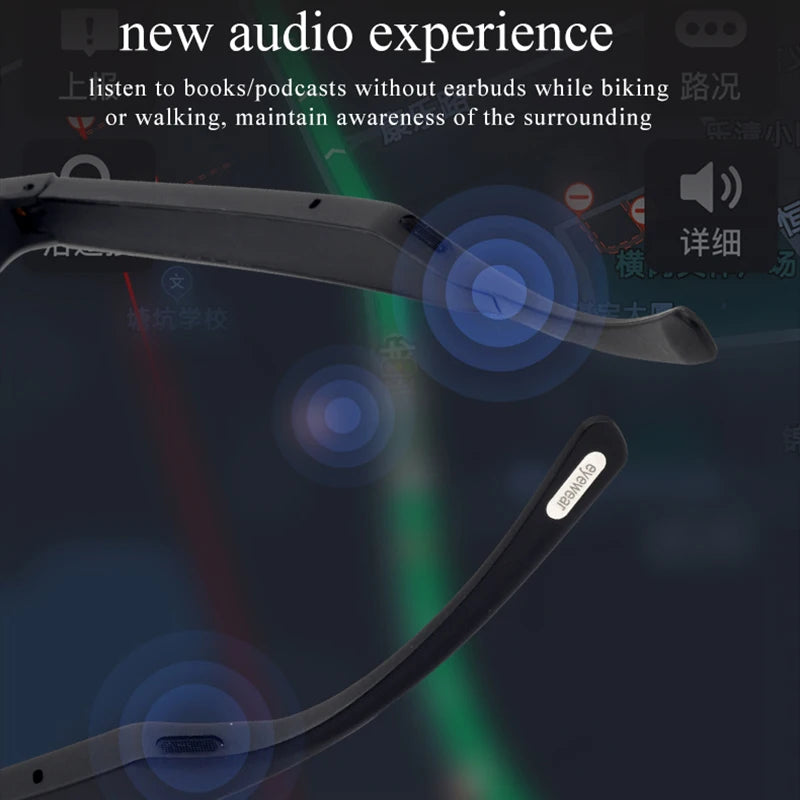 Smart Glasses Wireless Bluetooth 5.0 Sunglasses Outdoor Smart Sport Hands-Free Calling Calling Music Anti-Blue Eyeglasses