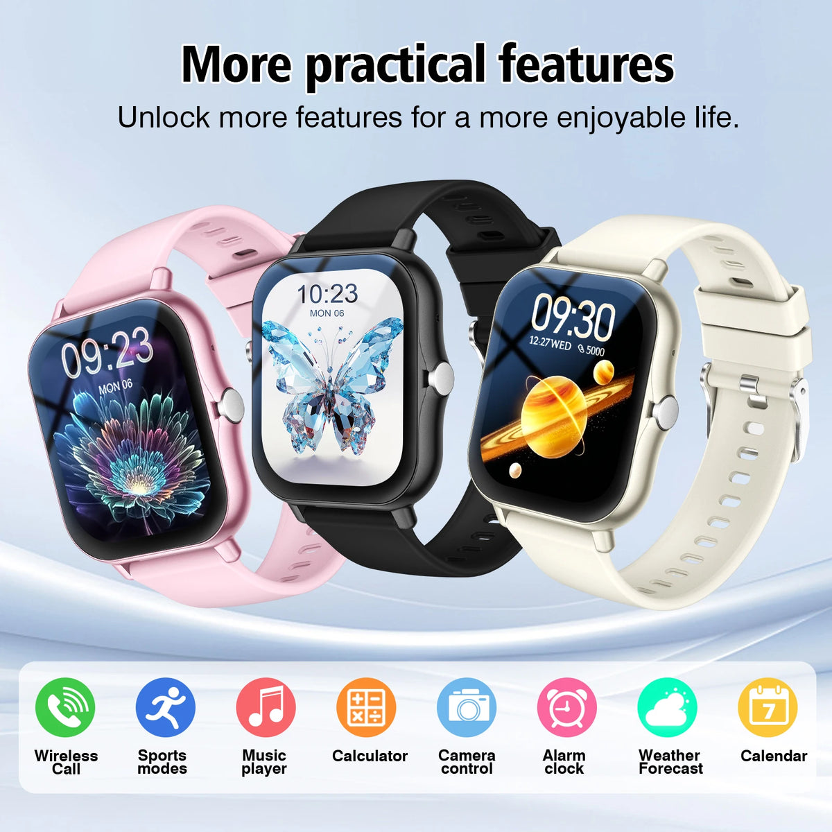 Smart Watch With Wireless Calling, Multi-Sport Modes, Message Reminders, Sports Watch For Iphone/Android