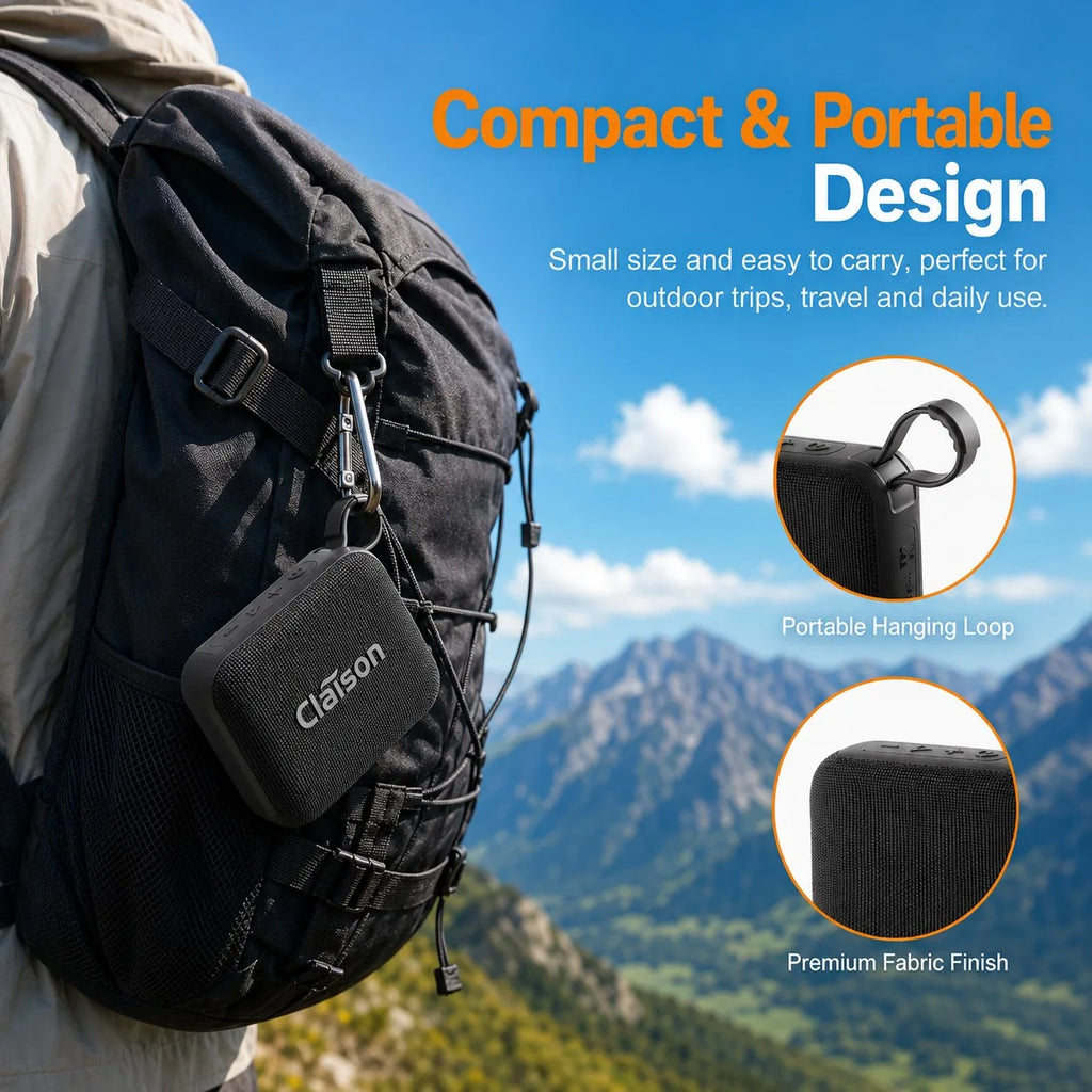 Portable Bluetooth Speaker Mini Wireless BT 5.3 Deep Bass Long Battery TWS USB TF Card IPX5 Splash Resistant for Outdoor