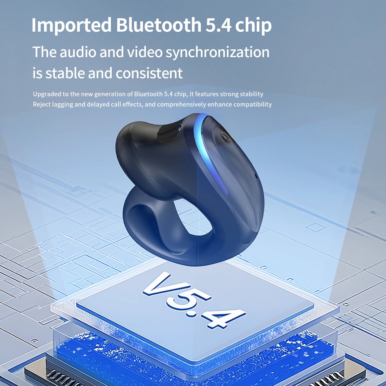 Wireless Bluetooth 5.3 Headset Clip-On Earphones 3D Stereo Sound Music Headphone For iPhone For Huawei For OPPO Wireless Earbuds