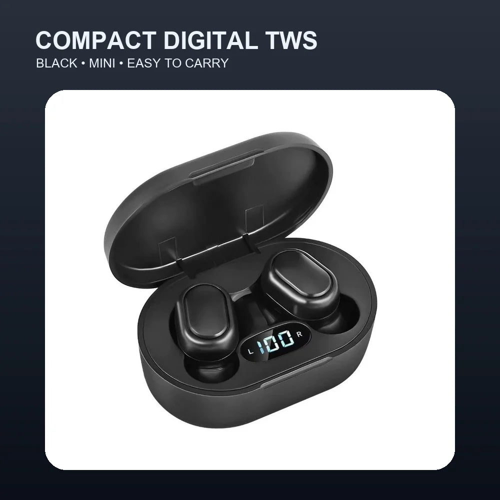 Digital Display TWS Bluetooth 5.0 Wireless Earbuds Mini In-Ear Headphones Stereo Calls with LED Charging Case