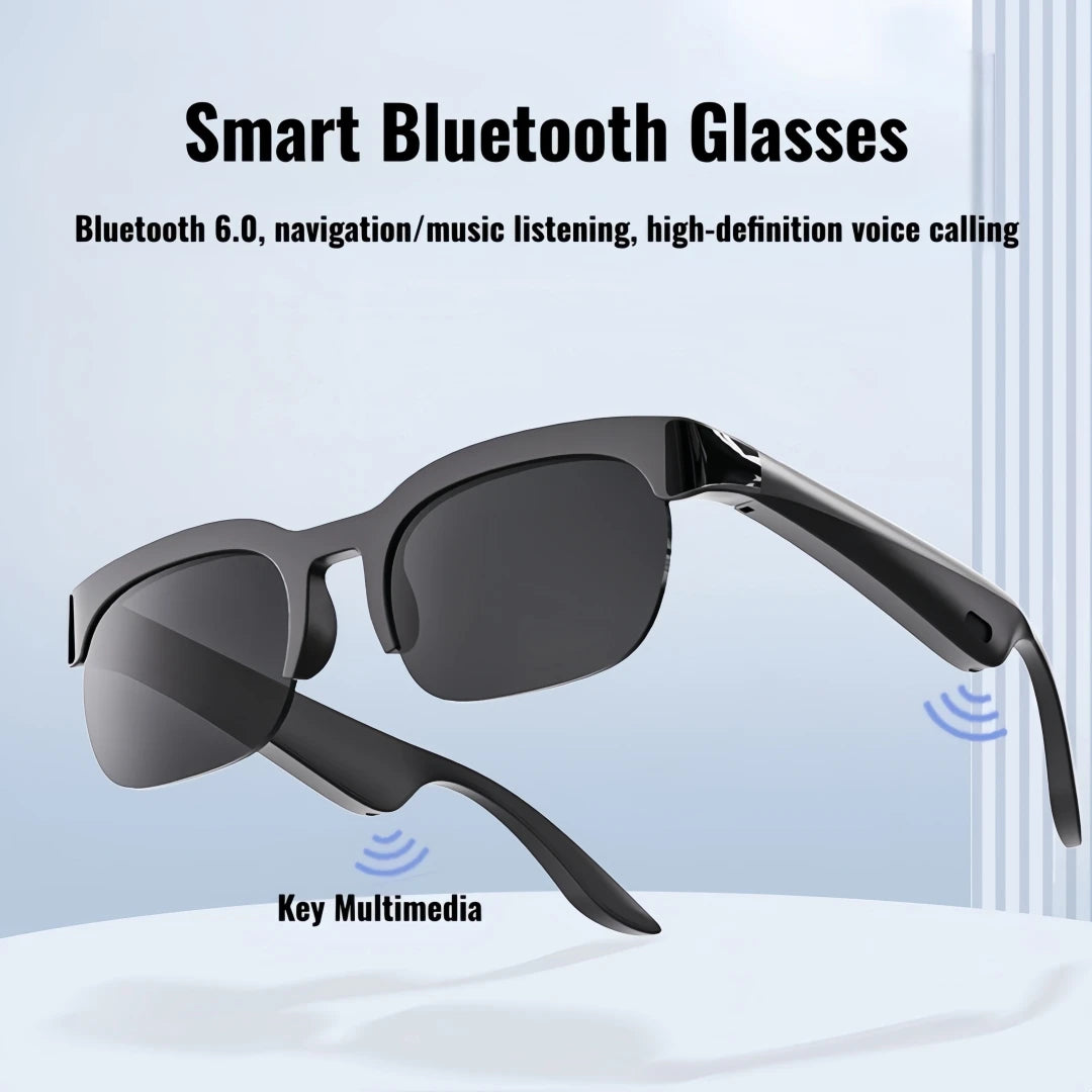 Smart Wireless V5.3 Sunglasses Multifunctional Glasses Wireless Calling Music Playback Outdoor Sports Headphones Rechargeable Hifi Sound Quality Hd Lens Black Technology Unisex Touch Control Long Battery Life Uv Protection