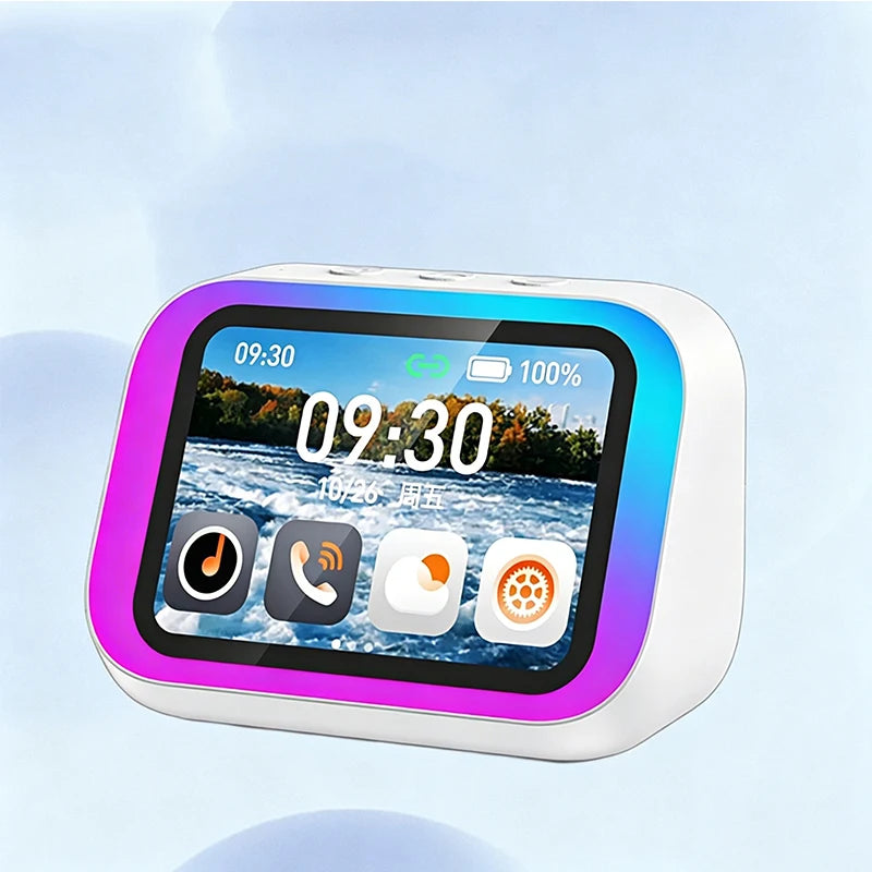 AI Smart Bluetooth 5.4 Speaker Voice assistant HD Touch Screen Display Electronic Album Alarm Clock Hi-Fi Stereo Outdoor Sound