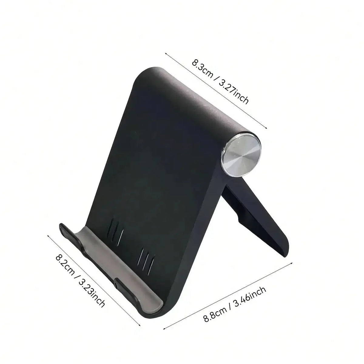 Portable folding phone stand and desktop stand, suitable for storing and carrying smartphones and tablets.