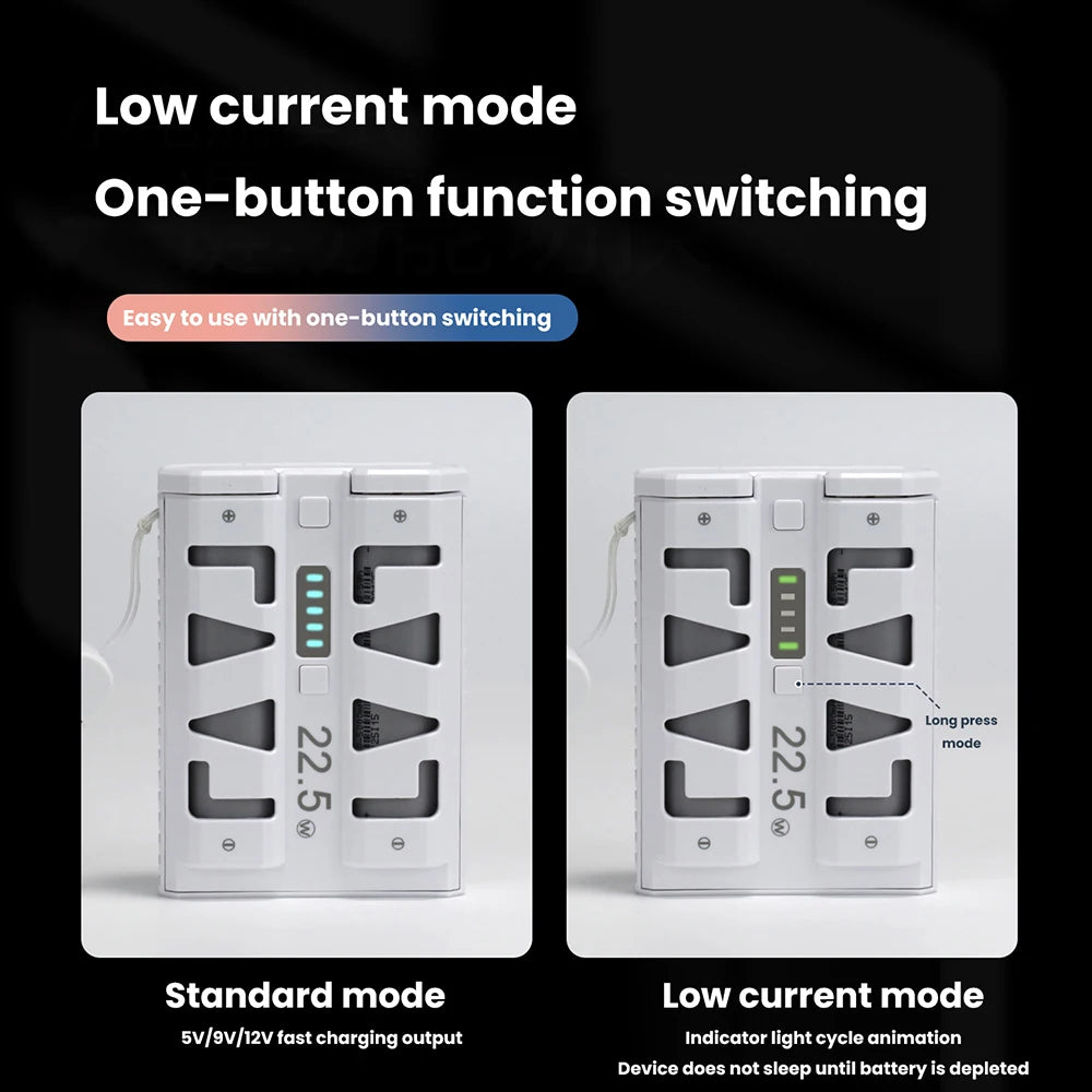 Portable Power Bank DIY Kit 22.5W Fast Charging 2*21700 Battery Case Quick-Release Battery Housing Emergency Power Box