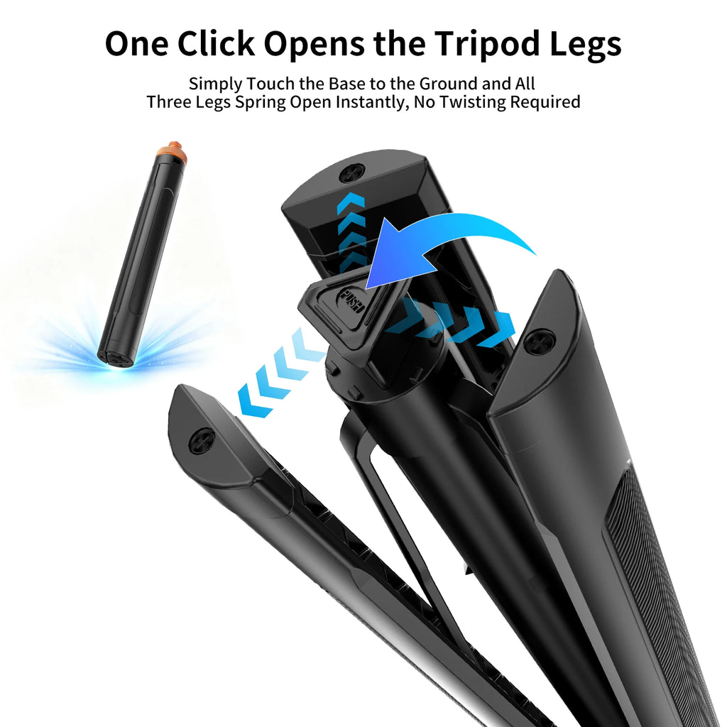 Portable Street Photography Tripod Stand Auto-Extendable Aluminum Alloy Pole Adjustable 1.5m with 1/4 Screw Nuts Selfie Stick Us