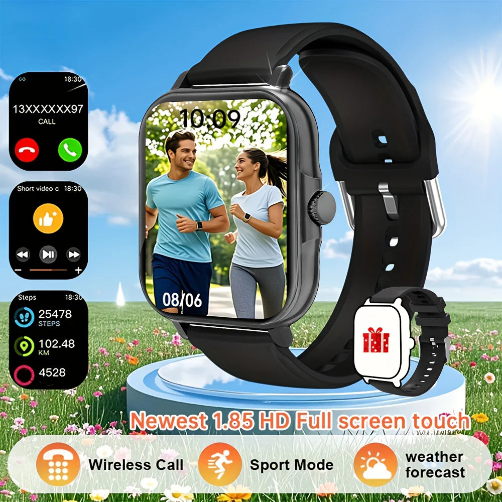 2026 New Fashion Smart Watch 1.85 Inch Display Bluetooth Calling Music Playback Fitness Timer Sports Smartwatch For Men