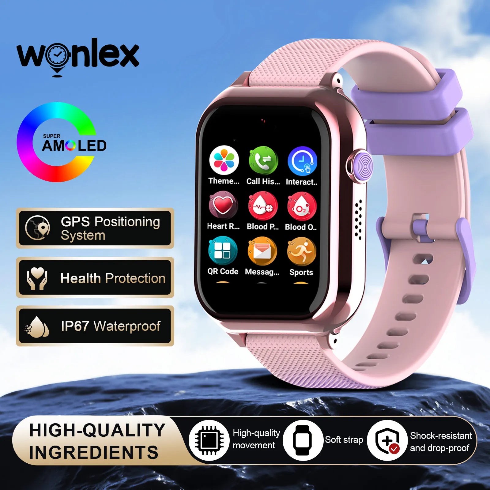 4G Kids Smart Watch with Rotating Camera GPS Real-Time Positioning IPX7 Waterproof KT38 App Children's Smartwatch