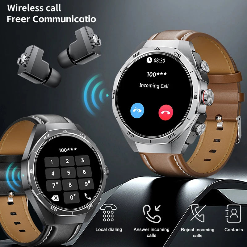 TWS 2-in-1 Smart Watch with Headphones Sports Play Music Bluetooth Headset Call Men Health Monitor NFC Women Smartwatch Earbuds