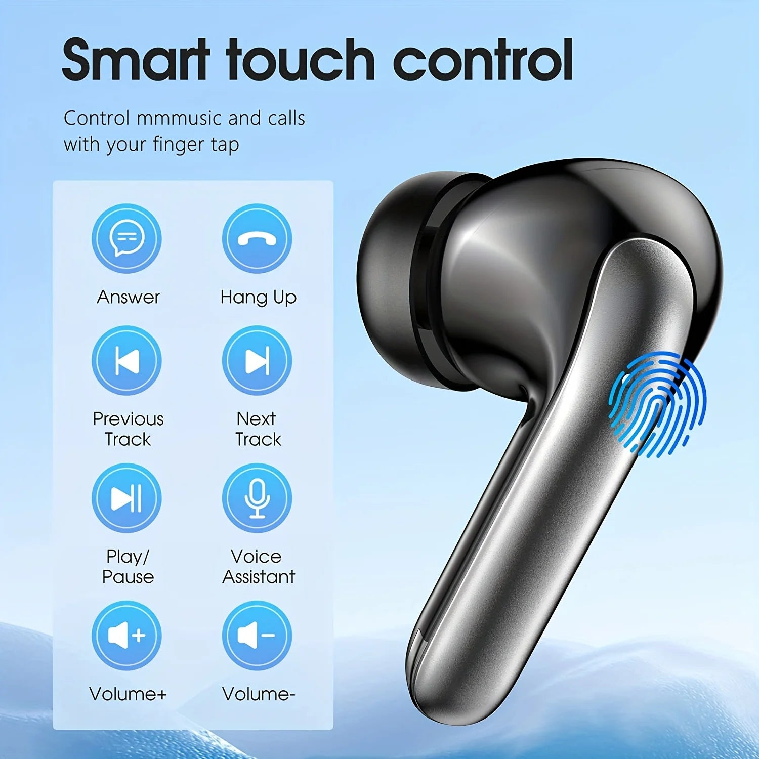 Bluetooth 5.4 Earphones HIFI Audio Low Power Earbuds Wireless Sports Earphones Waterproof Active Noise Reduction Earphones