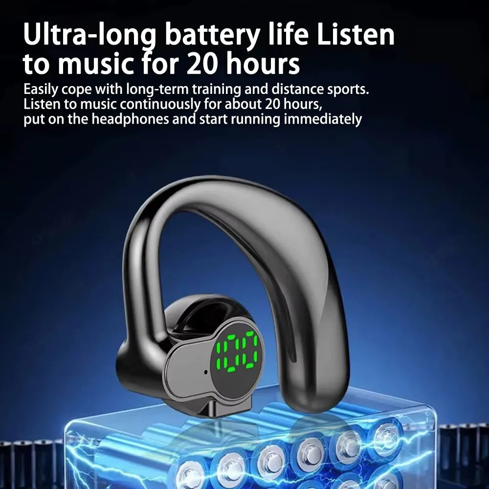 180° Rotatable Bluetooth 5.4 Wireless Headphones Waterproof Digital Display Noise Canceling Headset With Microphone