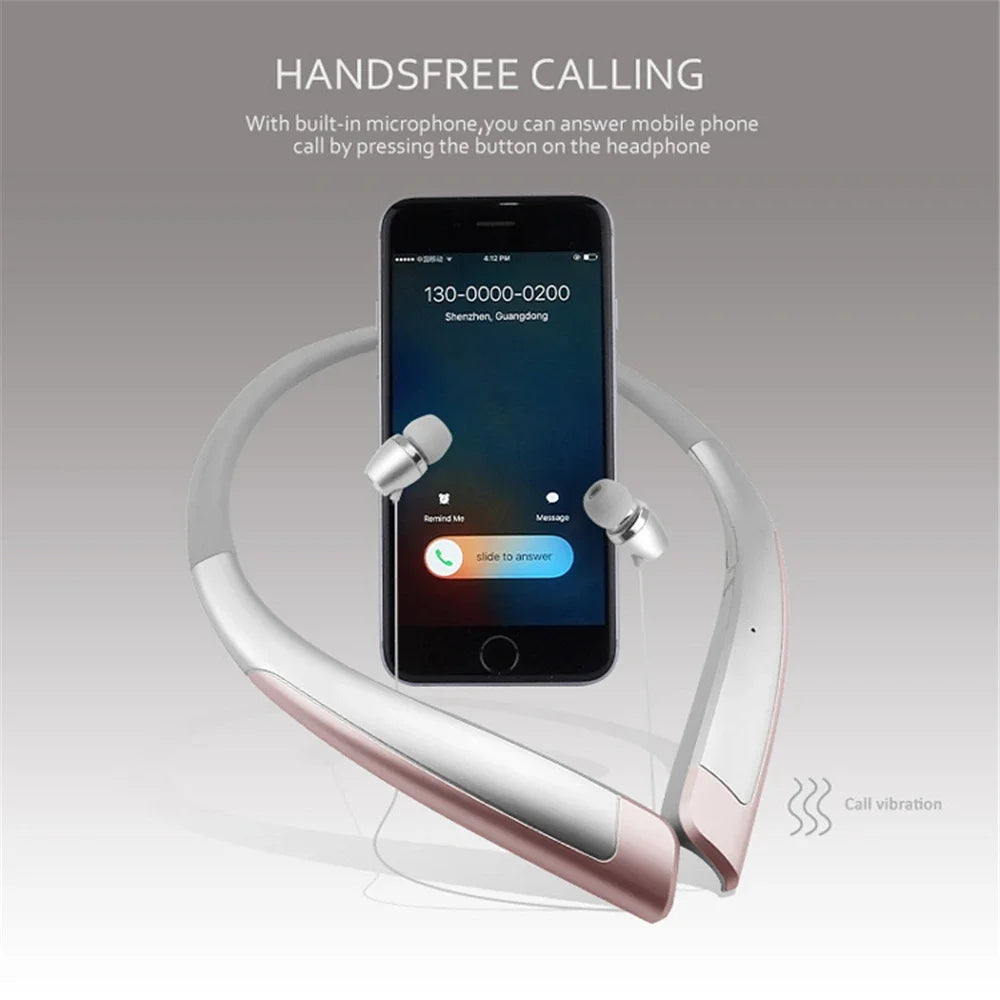Universal Mini Wireless Headphones HBS1100 Bluetooth Headset Wireless Hanging Neck Sports Stereo Music Bluetooth CSR Dual Ear