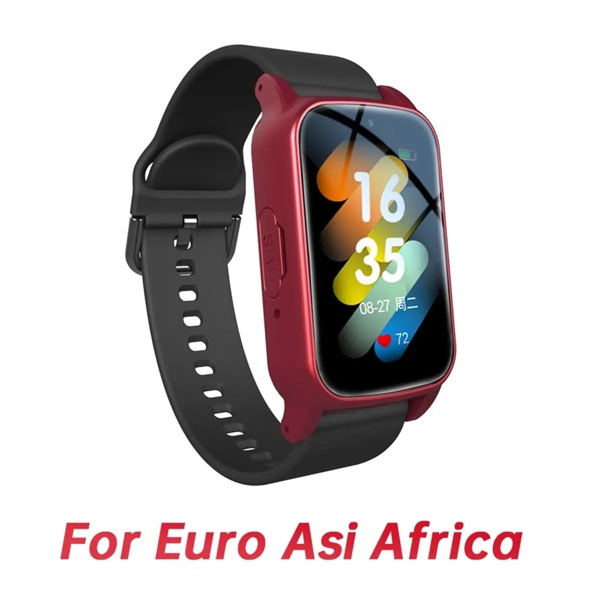 4G Elderly Smart Watch with GPS,SOS,Fall Detection Emergency Support,AI Health Monitoring for Elderly Red A