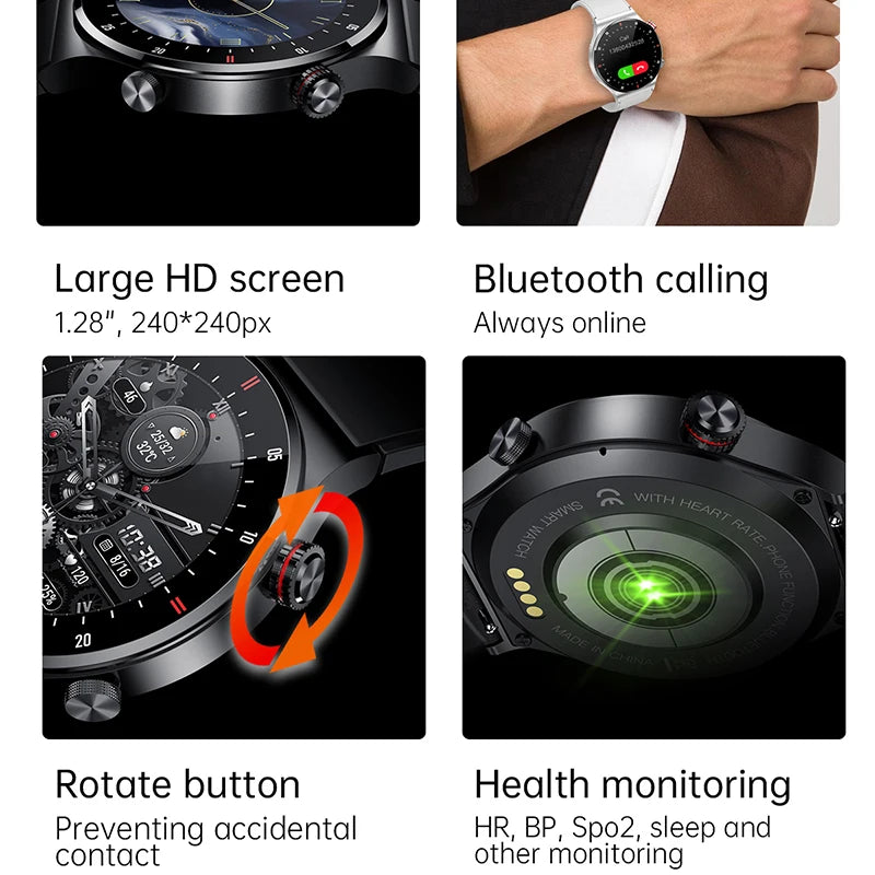 2027 New Smart Watches Men NFC Bluetooth Call Fitness Clock Waterproof 100+Sport Watch Wrist Smartwatch for Women Android Phones