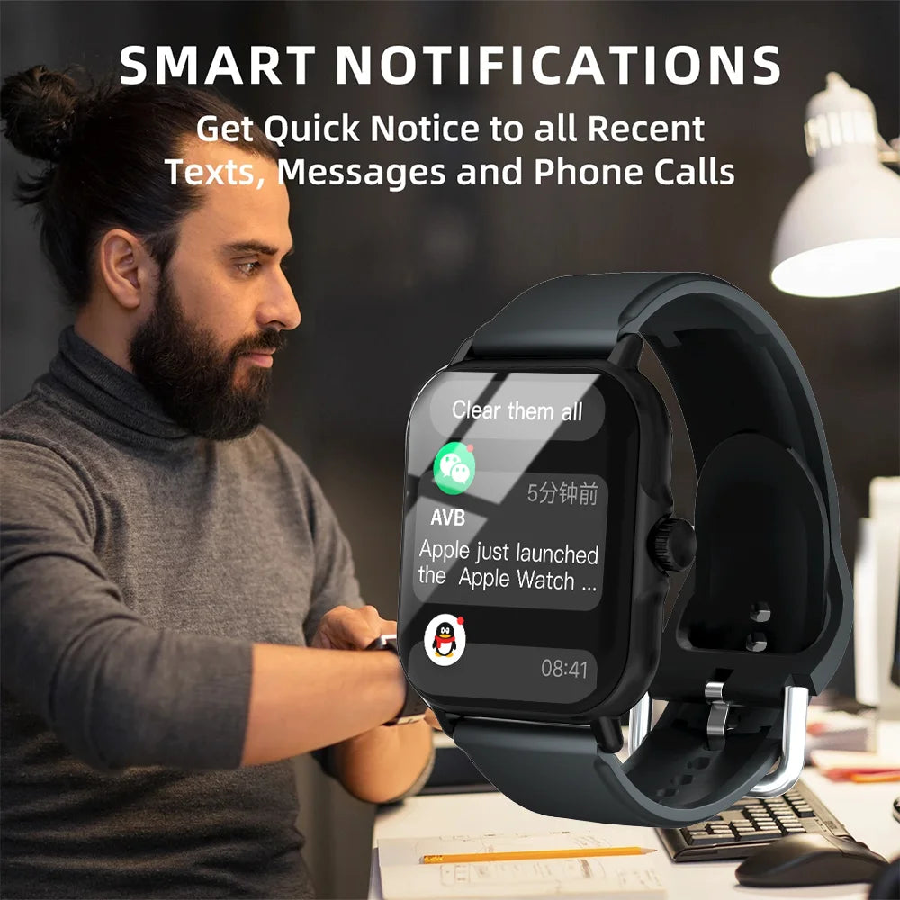 2026 New Fashion Smart Watch 1.85 Inch Display Bluetooth Calling Music Playback Fitness Timer Sports Smartwatch For Men