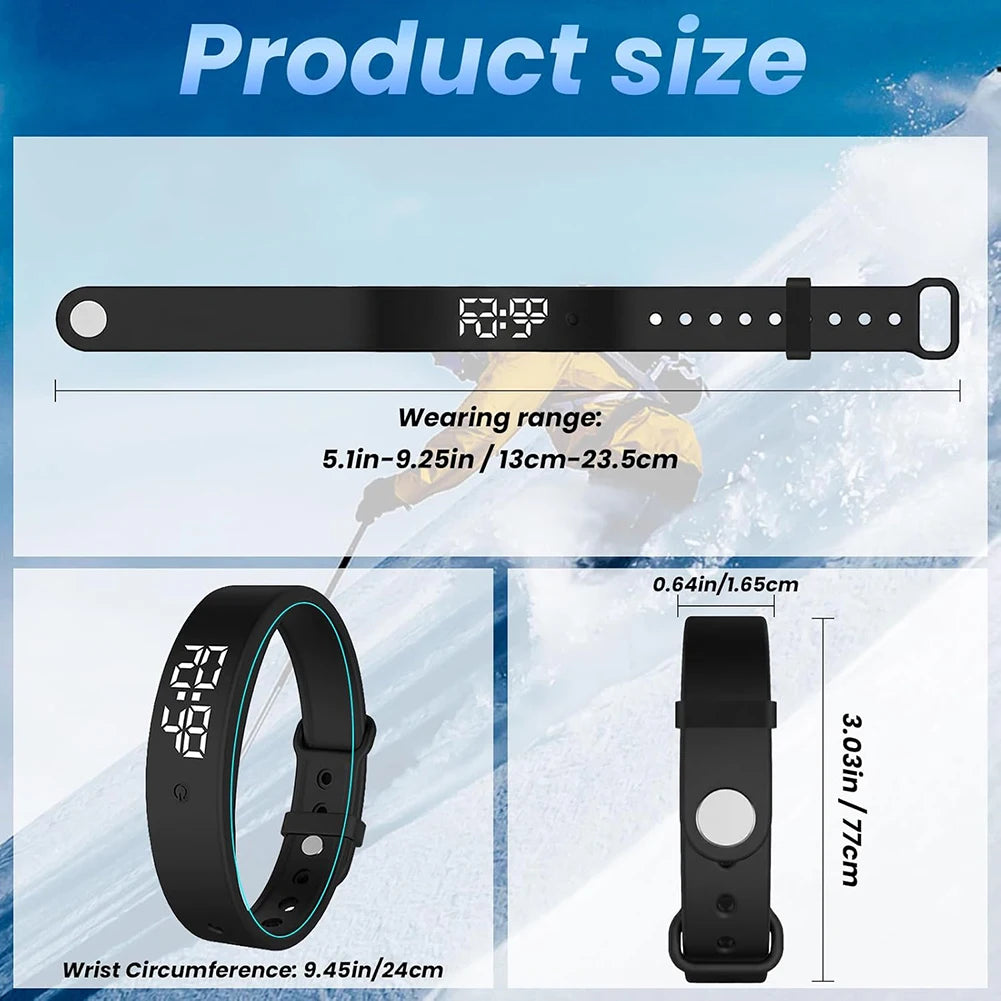 LED Digital Smart Bracelet Silents Vibrating Alarm Wristbands Sleeper Clock Rechargeable Mens Smart Watches Bracelets