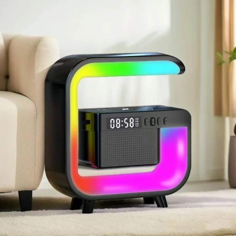 Multifunctional White Noise Bluetooth Speaker, Ambient Light Digital Alarm Clock, Bedside Tabletop Audio Gift