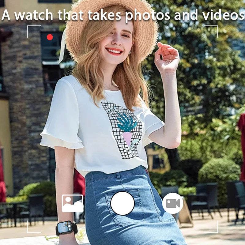 2025 New Smart Watch with Camera Record Videos Sync Phone Camera Large Memory Dynamic Video Dial Music Bluetooth Call Smartwatch