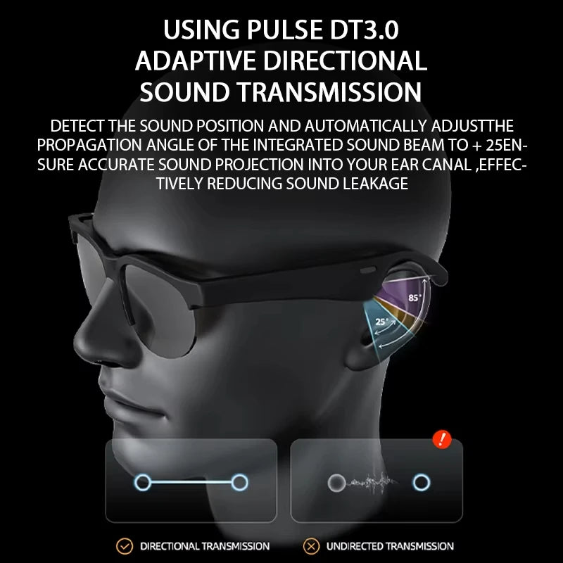 Smart Bluetooth Sunglasses Glasses Call Outdoor Sports Headphones V5.3 HIFI Black Technology Anti-touch UV For Men And Women