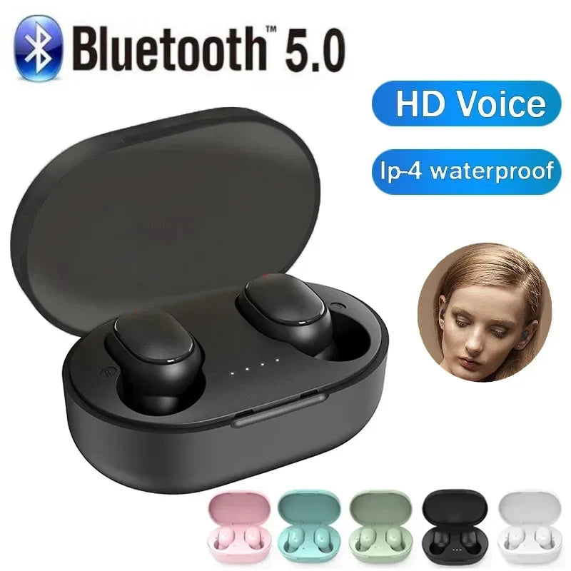 New A6S TWS Bluetooth Earphones Wireless 5.0 Headphone Stereo Headset Sport Earbuds Microphone with Charging Box for Smartphones
