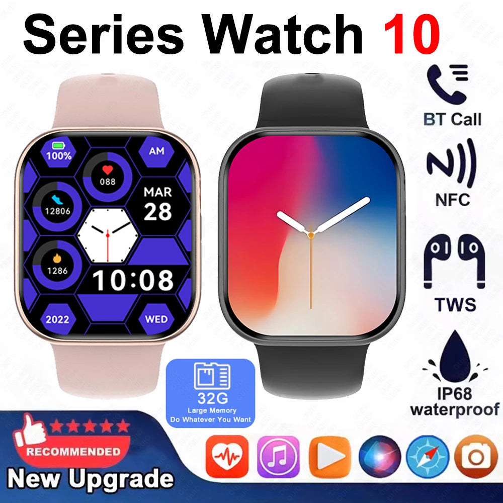 2026 New For Watch 10 Smart Watch 4G Memory Music Video Bluetooth Call Waterproof Smartwatch For Android IOS TWS Earphones