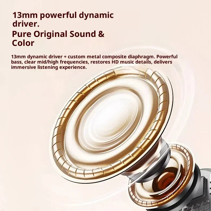 Wireless In-Ear Bluetooth 5.3 Earphones High Sleepy Quality Wireless Earbuds with Long Battery Life Mini Digital Display Video