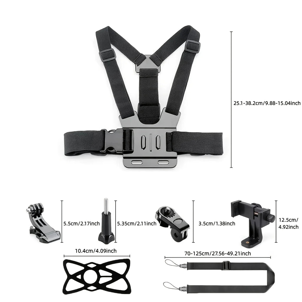 The Chest Strap Phone Stand Is Anti-Shake and Fixed on the Chest. It Is Suitable for First-Person Perspective Shooting with Mobi