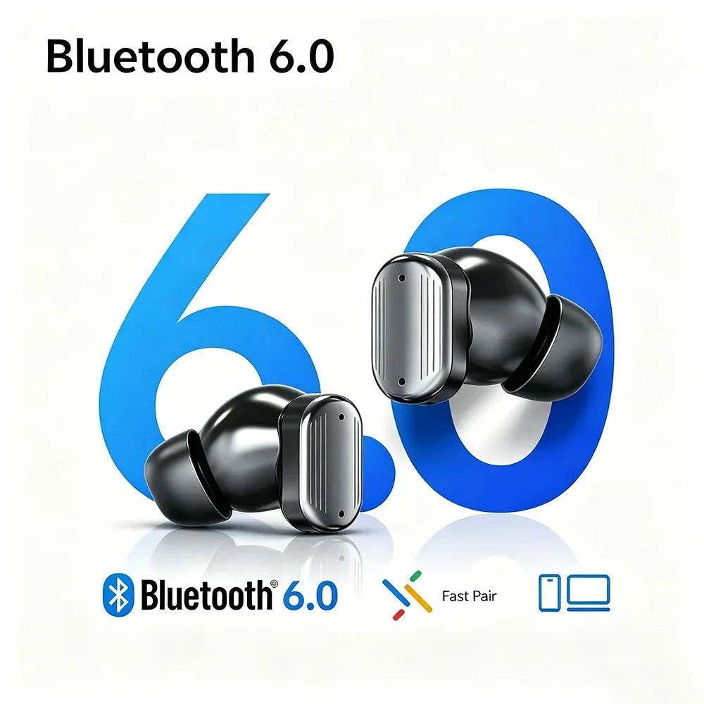 KEBIDUMEI Bluetooth 6.0 In-Ear Earbuds True Wireless Earphones HiFi Stereo Sound Headphones Sports Noise Reduction Headsets