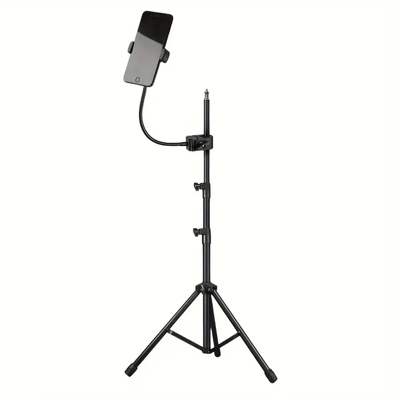 Flexible Adjustable Mic Stand Phone Holder with Gooseneck Clamp for Most Smartphones,Ideal for Recording & Live Streaming
