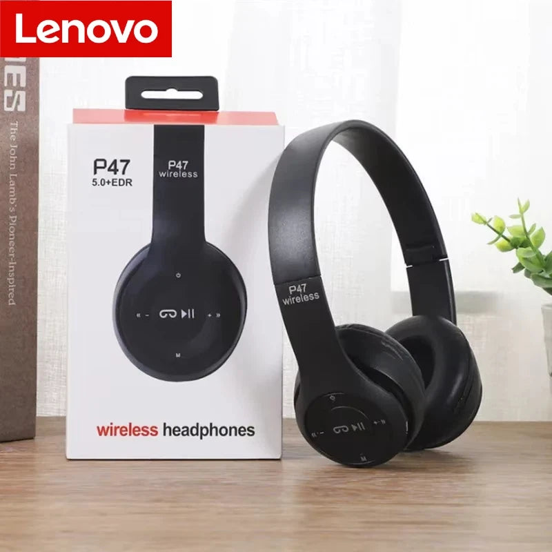 Lenovo Portable Foldable Headmounted Bluetooth 5.0 Multifunctional Wireless Headset For Bluetooth connection Wired Connection