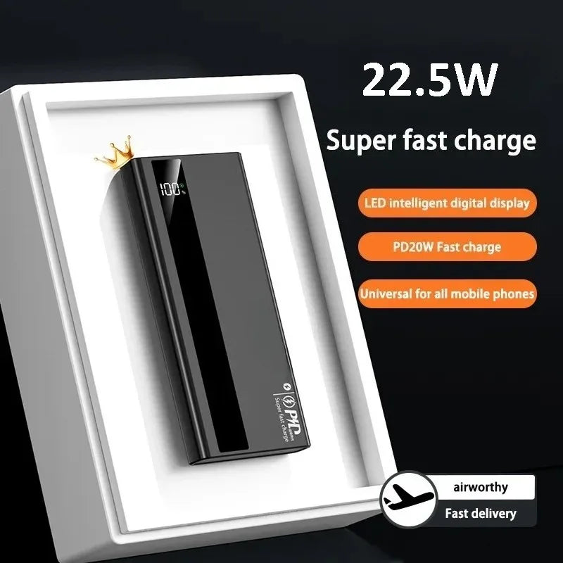 Portable 20000mAh Power Bank 22.5W Fast Charging External Battery High Capacity Universal Mobile Power Supply for IPhone Android