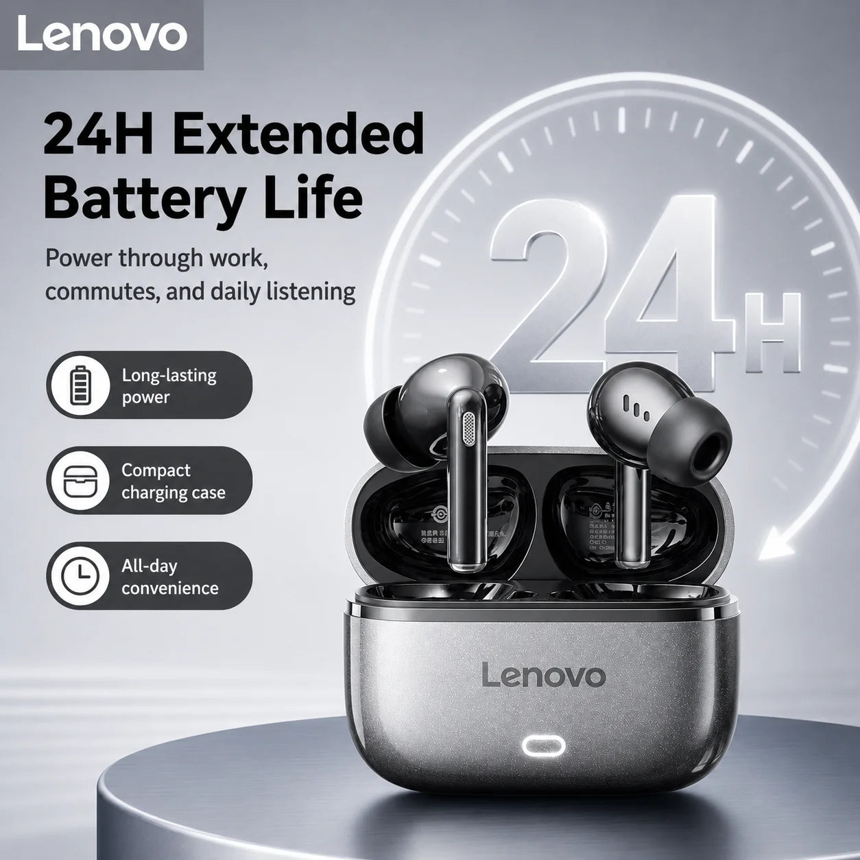 Lenovo Bluetooth Earphones EA269 semi in ear wireless earbuds with long-lasting battery life for office/call/sports/music scenes
