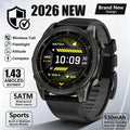 2026 New Sports Smart Watch Sports Mode Wireless Call 5ATM Compass Altimeter LED Flashlight 1.43 Inch AMOLED Screen Smart Watch
