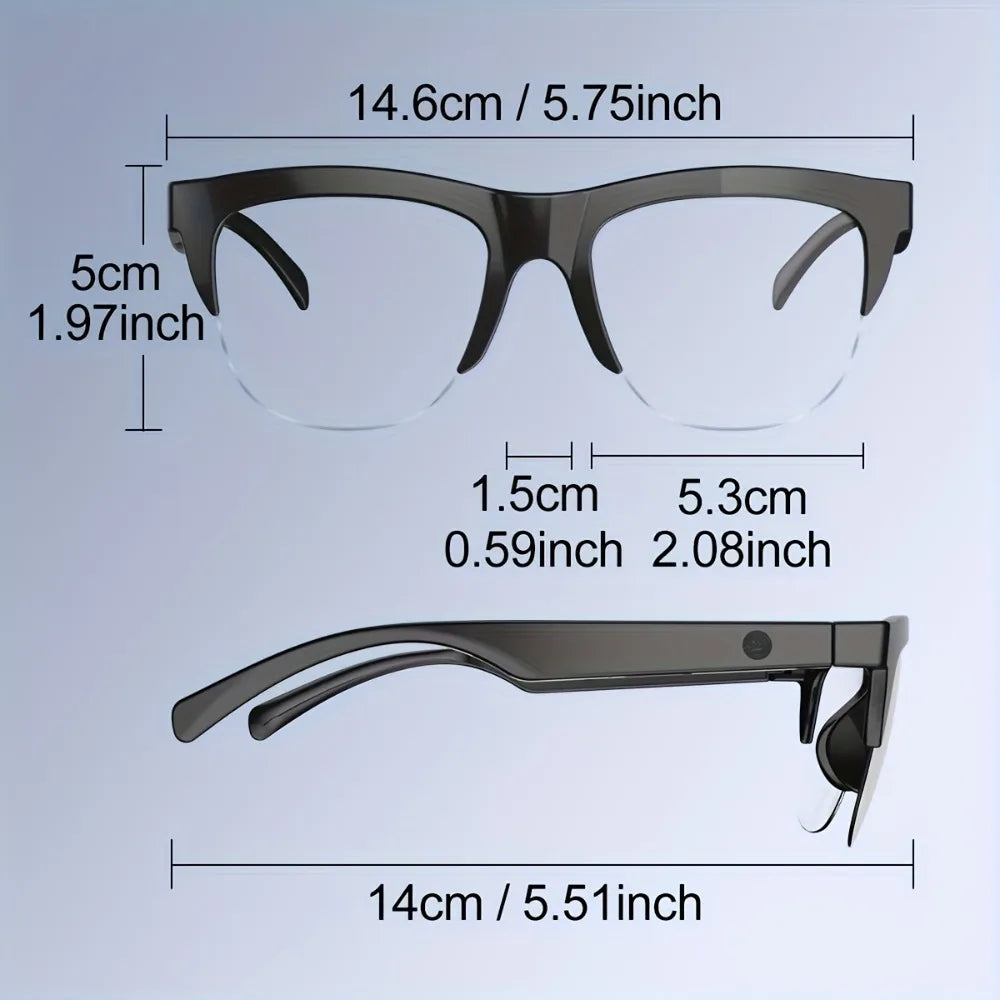 Smart Glasses, Smart Audio Glasses, Wireless Glasses, Earphones, Support Hands-free Calls and Music, Lightweight Design