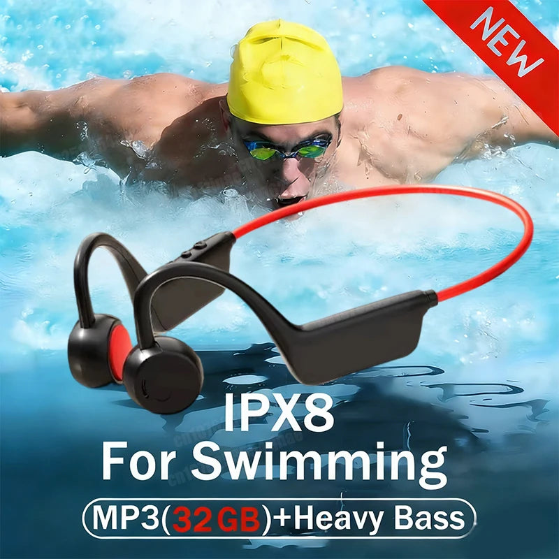 Bone Conduction Headset Bluetooth 5.4 With Mic Waterproof Exercise Fitness Wireless Swimming Sports Headphone 2026 New