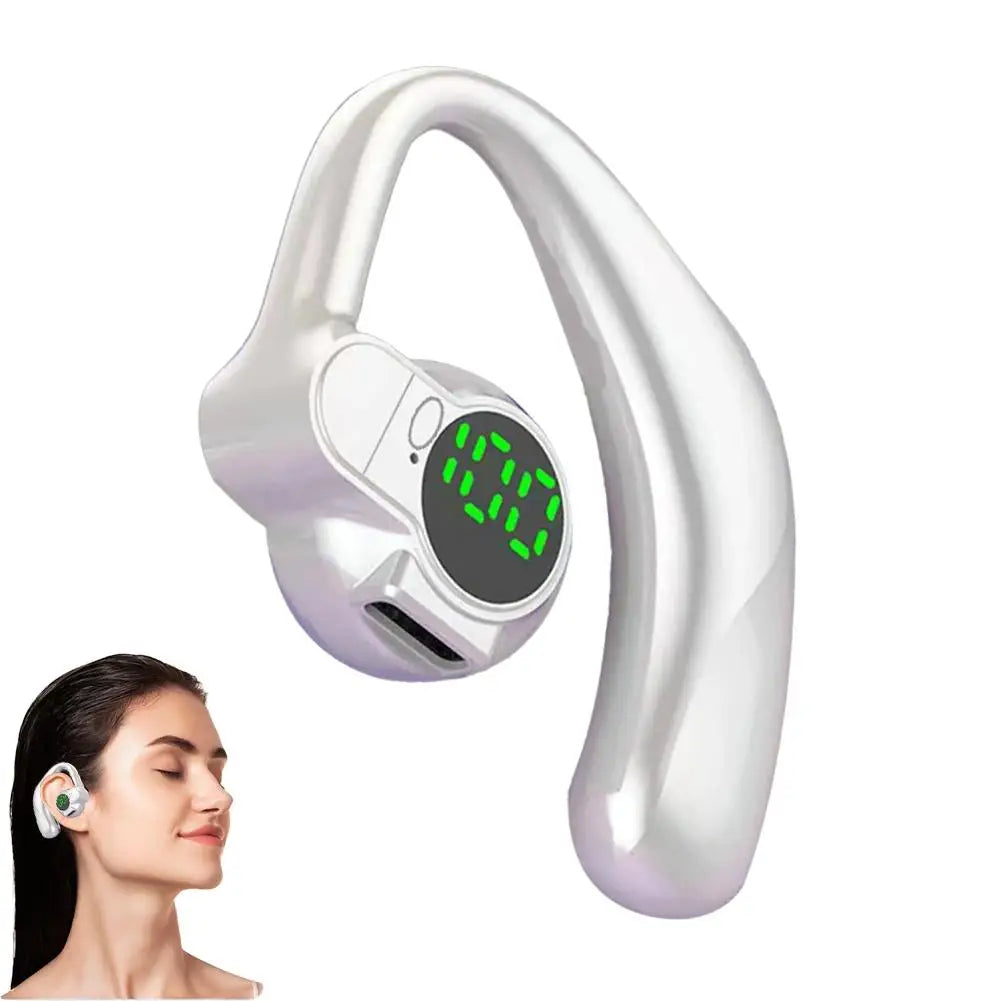 Bluetooth 5.4 Earphones Single Ear Earhooks Noise Cancelling Sports Headphones 360° Rotatable Wireless Earbud with Microphone