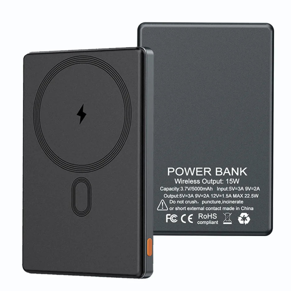 5000mAh PD20W Wireless 15W Powerbank Charger Power 10000mAh External Bank Bateria Portable Ultra Slim Backup Battery