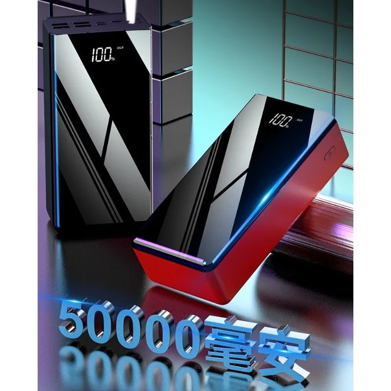 100000mAh Fast Charging Power Bank with Built-in Cable Large Capacity Digital Display Portable Charger