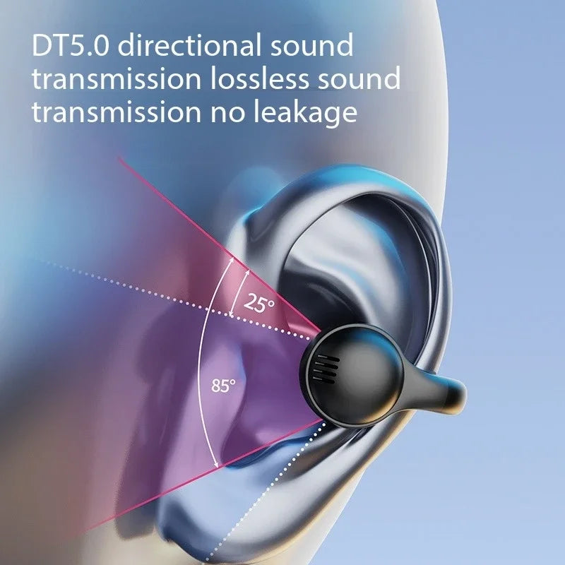 Wireless Headphones Bluetooth Headset With Mic Handsfree Noise Canceling Earphones Clip Ear Music Sports Gaming Earplug