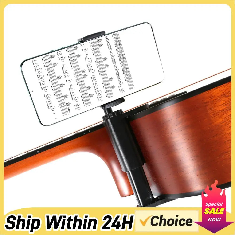 Adjustable Phone Support Hands-Free Guitar Stand Holder Multi-Purpose Guitar Camera Clamp for Microphones Stand/Smartphones