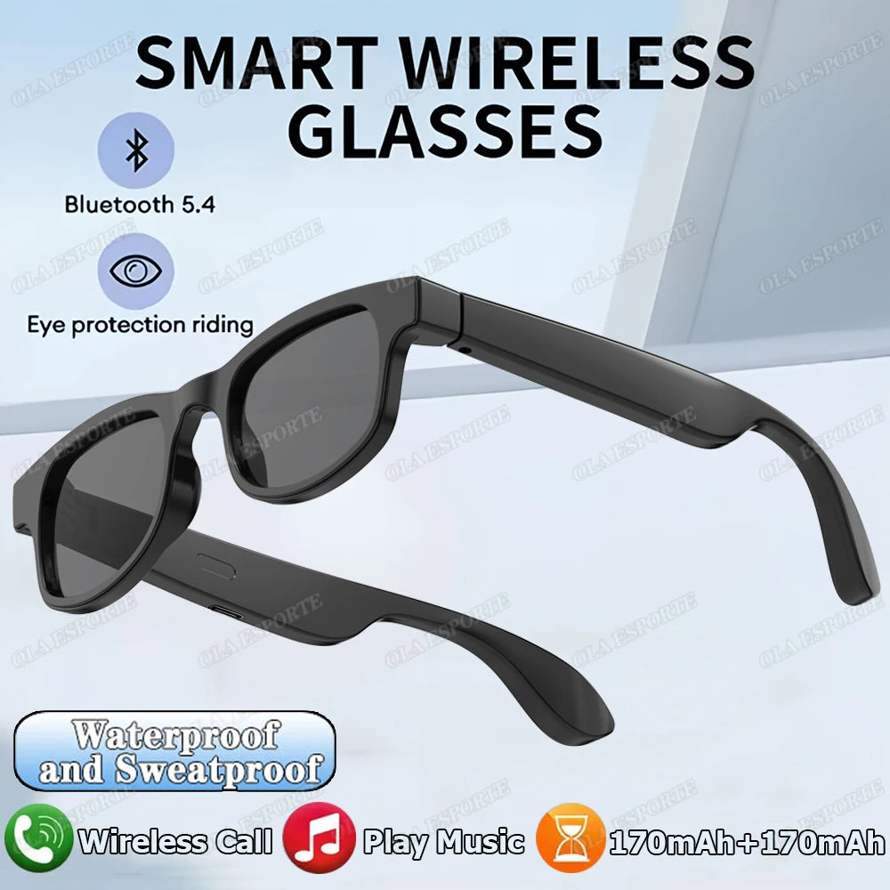 AI Smart Glasses Men Women Multifunction Touch Music Playback Remote Camera Control Voice Assistant BT Glasses  Sunglasses HT30