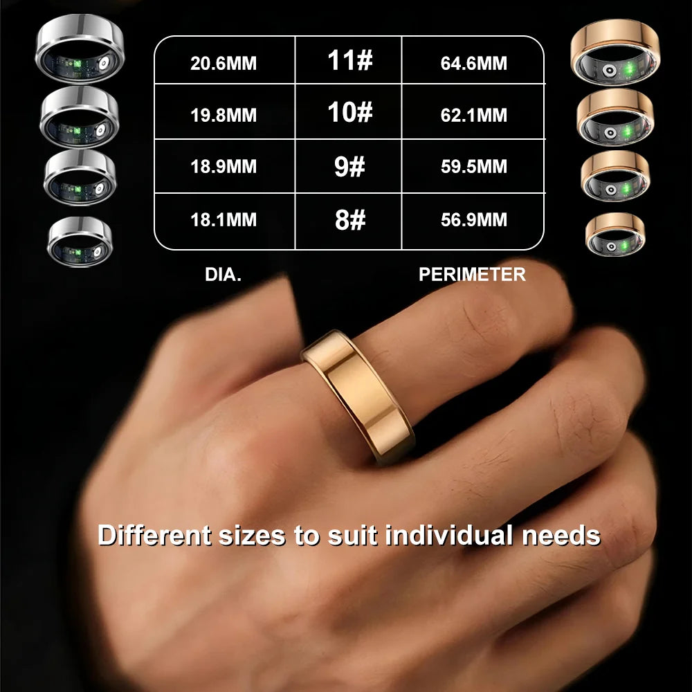 AIQUE Smart Ring Sports Ring Health Monitoring Bluetooth Heart Rate Blood Oxygen Sleep Pressure Motion Data Magnetic Charging